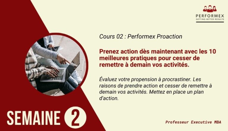 Semaine 2 : cours Proaction (habitudes de travail)